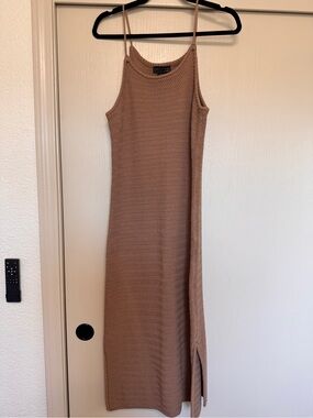 House of Harlow Sleeveless Knit Midi Dress in Light Brown